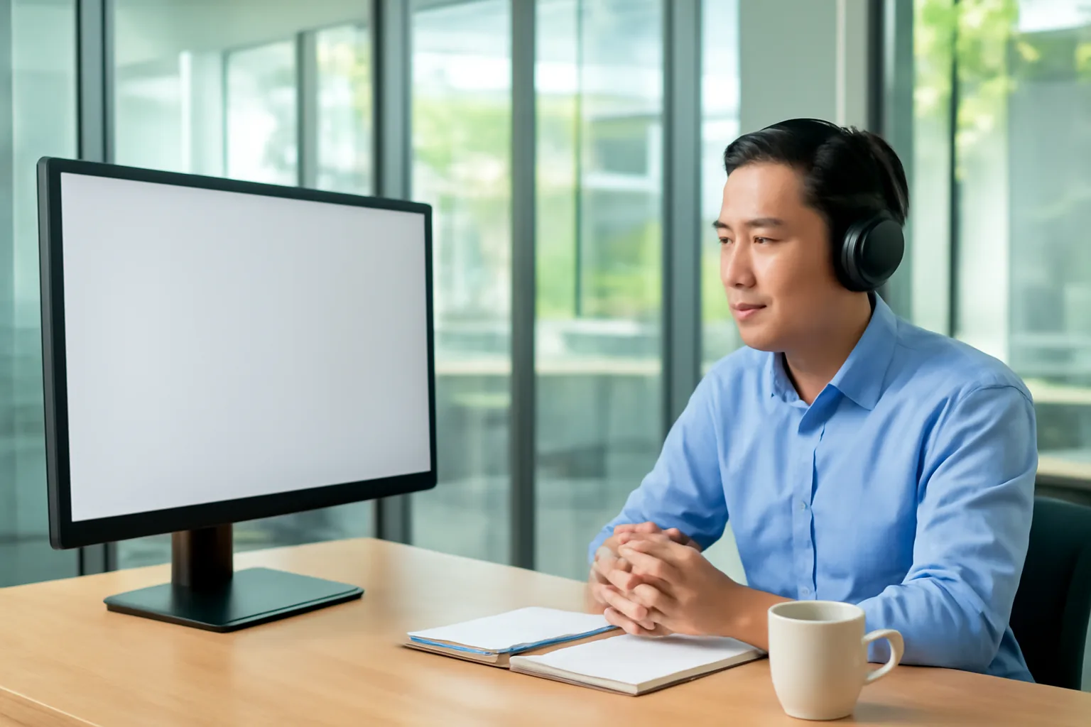 Trưởng nhóm kỹ thuật họp trực tuyến với lập trình viên ở nước ngoài